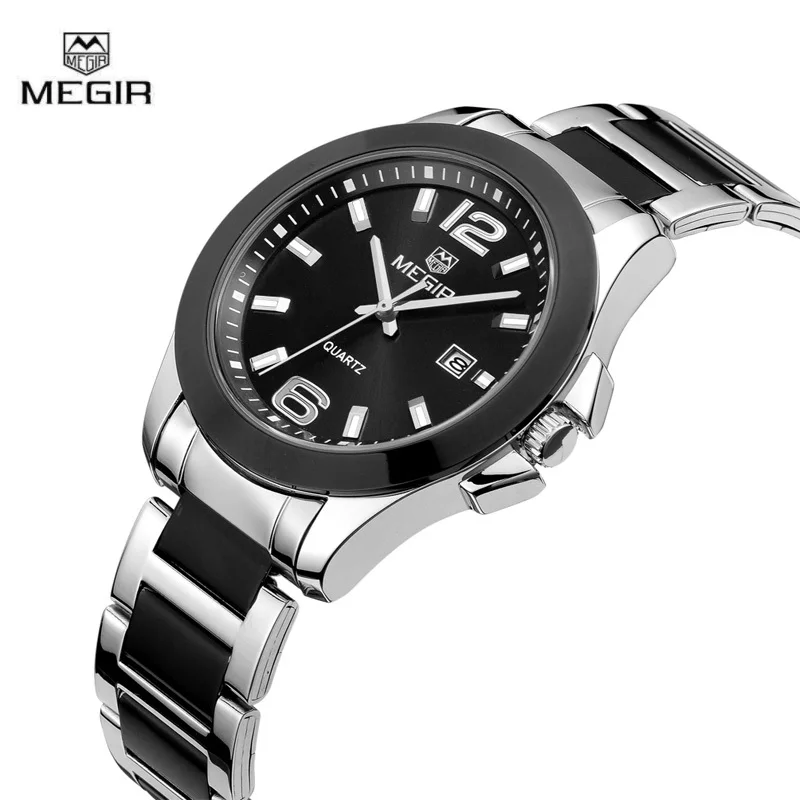 big-BLACK MEGIR, женские часы, Роскошные, под платье, наручные часы, Relogio Feminino, часы для женщин, Montre Femme, кварцевые женские часы для влюбленных - Цвет: big-BLACK