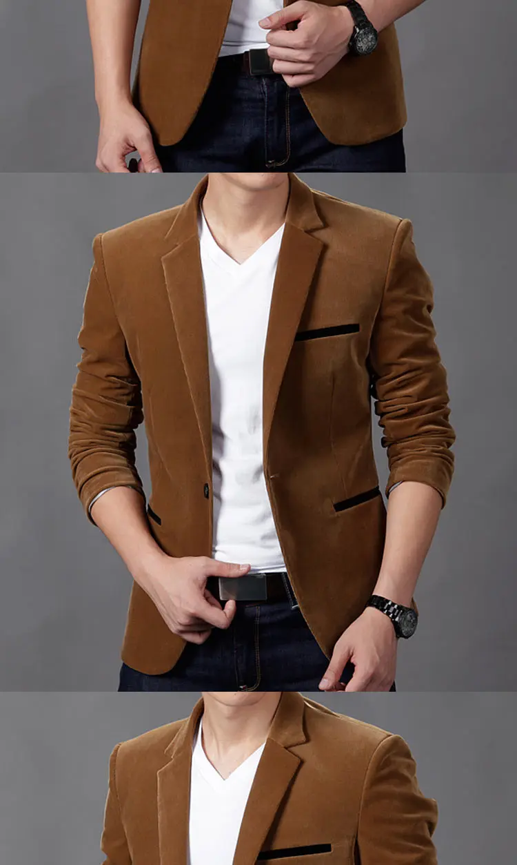 Новая мода Для мужчин s Блейзер Британский's Стиль повседневная Slim Fit пиджак мужской пиджаки Для мужчин Пальто Терно Masculino плюс размеры M-3XL