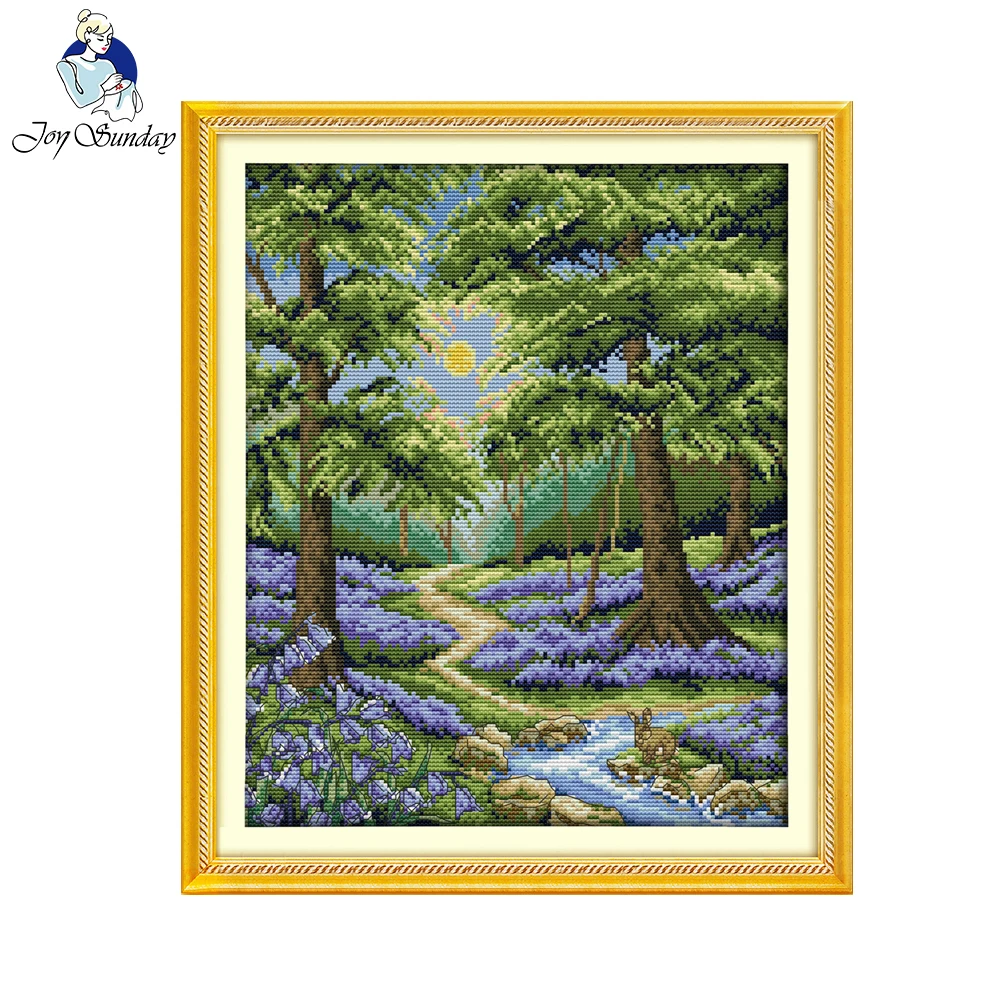 Joy Sunday Bluebell комплекты для рукоделия в виде леса Китайские узоры вышивки крестиком