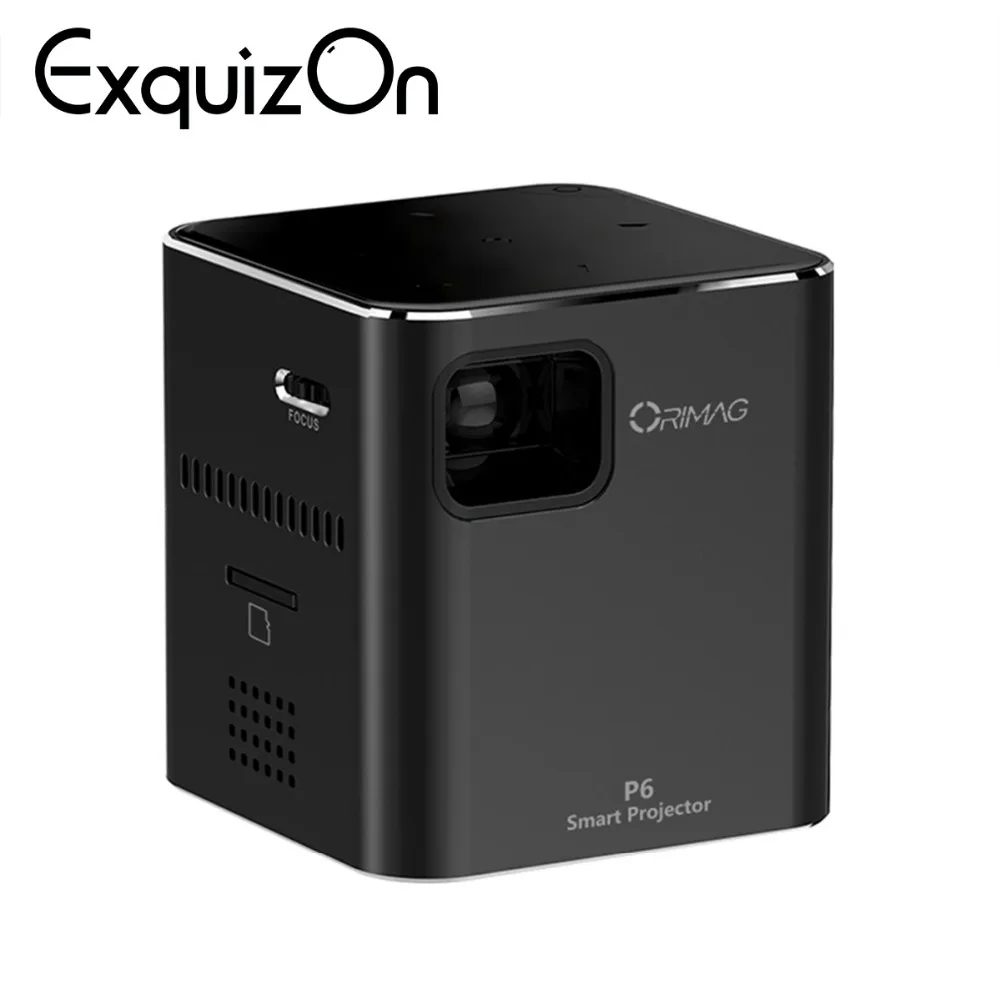 Exquizon портативный мини проектор P6 DLP Проектор 80 Ansi люмен Wifi MAX 1080 P домашний