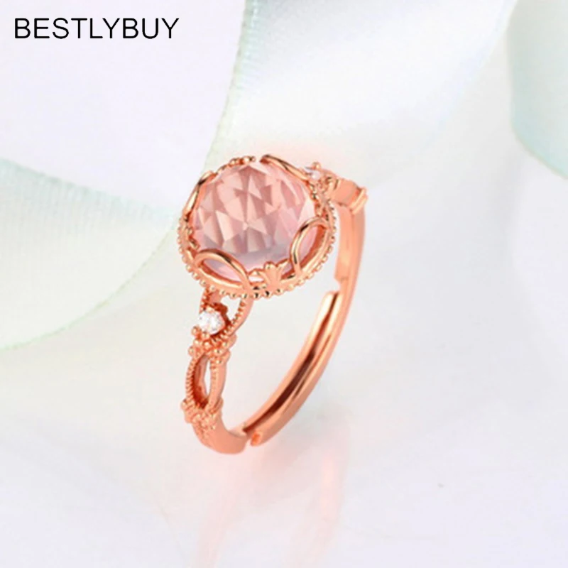 Серебряное кольцо из кварца розы BESTLYBUY светильник розового цвета подушка 8 мм *