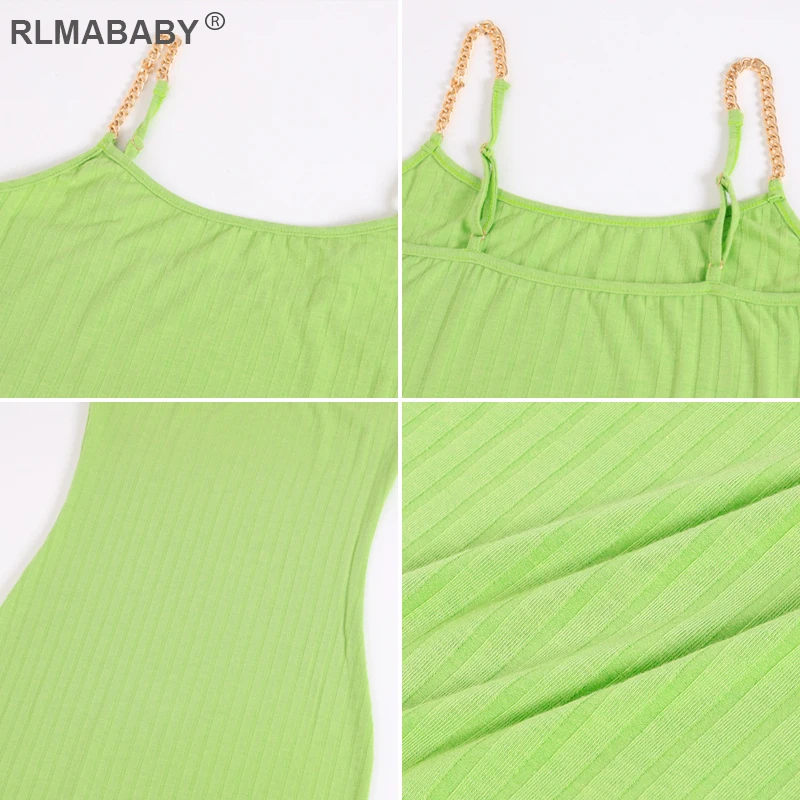 Летние пикантные Длинные платья rlmababy с металлической цепочкой повседневное