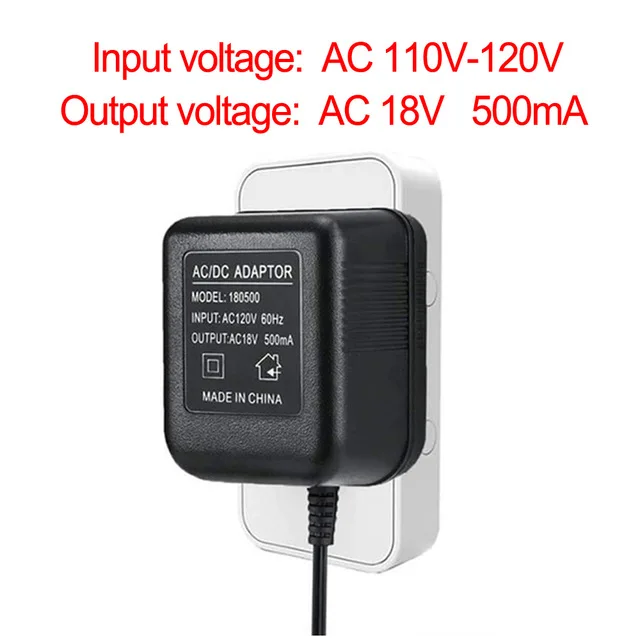 110 V-240 V конвертер адаптер 18V переменного тока трансформатор для Wi-Fi, Беспроводной дверной звонок Камера IP видео домофон кольцо Мощность адаптер EU/US/UK - Цвет: 110-120V