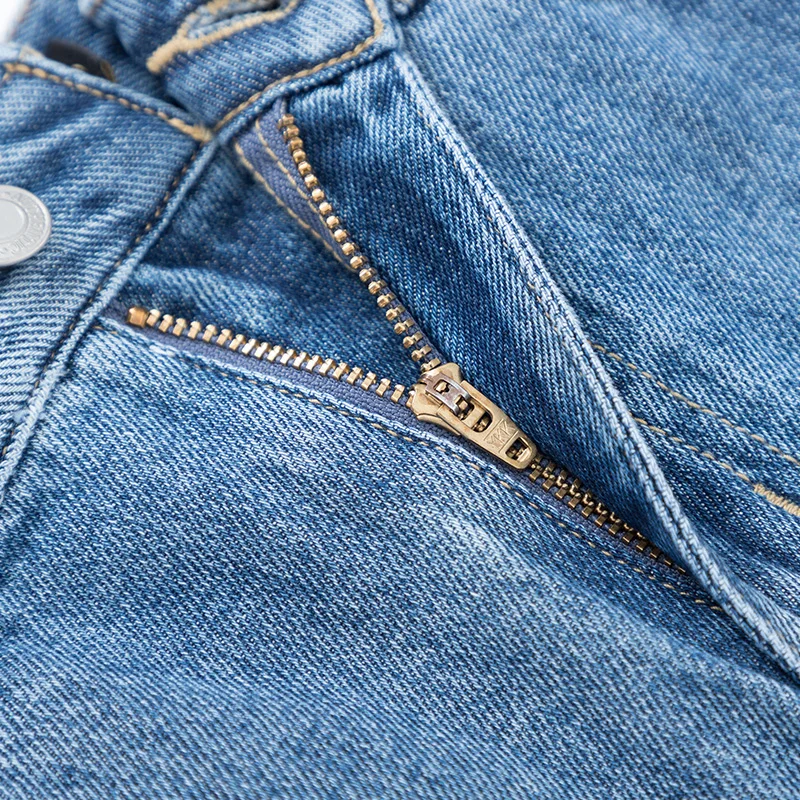 Женская джинсовая юбка SEMIR летняя облегающая трапециевидной формы с прорезями по
