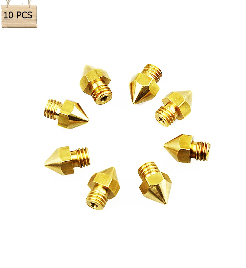 10 Pcs/lot Anet Brass Nozzle 3D Printer Accessorie Mix 0.5mm 0.4mm 0.3mm 0.2mm Extruder Brass Nozzle Print Head for 3D printer