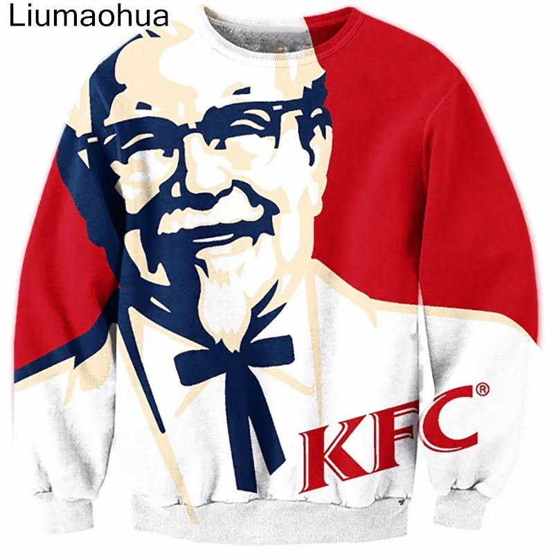 Liumaohua новая Толстовка в стиле хип хоп мода Забавный KFC дизайн 3D принт Повседневная