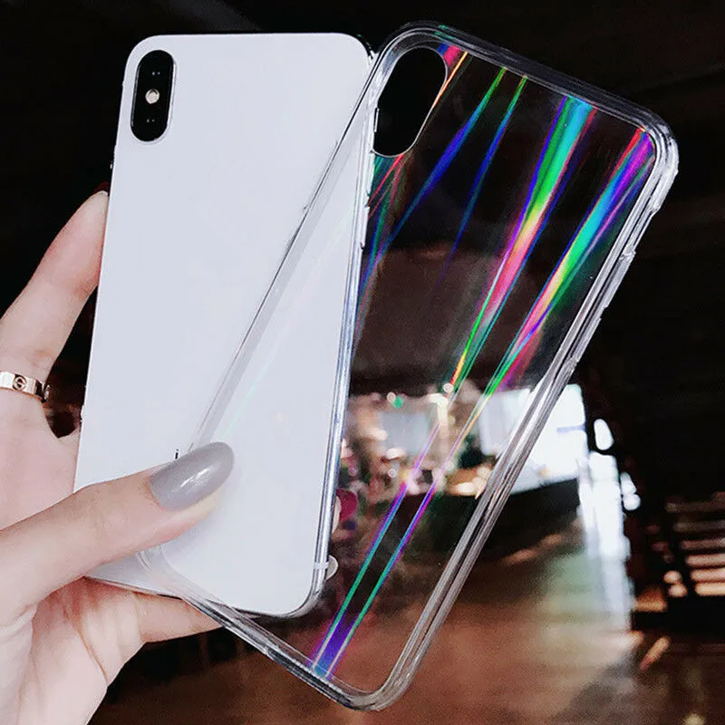Новый роскошный Радужный блестящий чехол для телефона iPhone 8 Plus 7 XS Max XR X классный с
