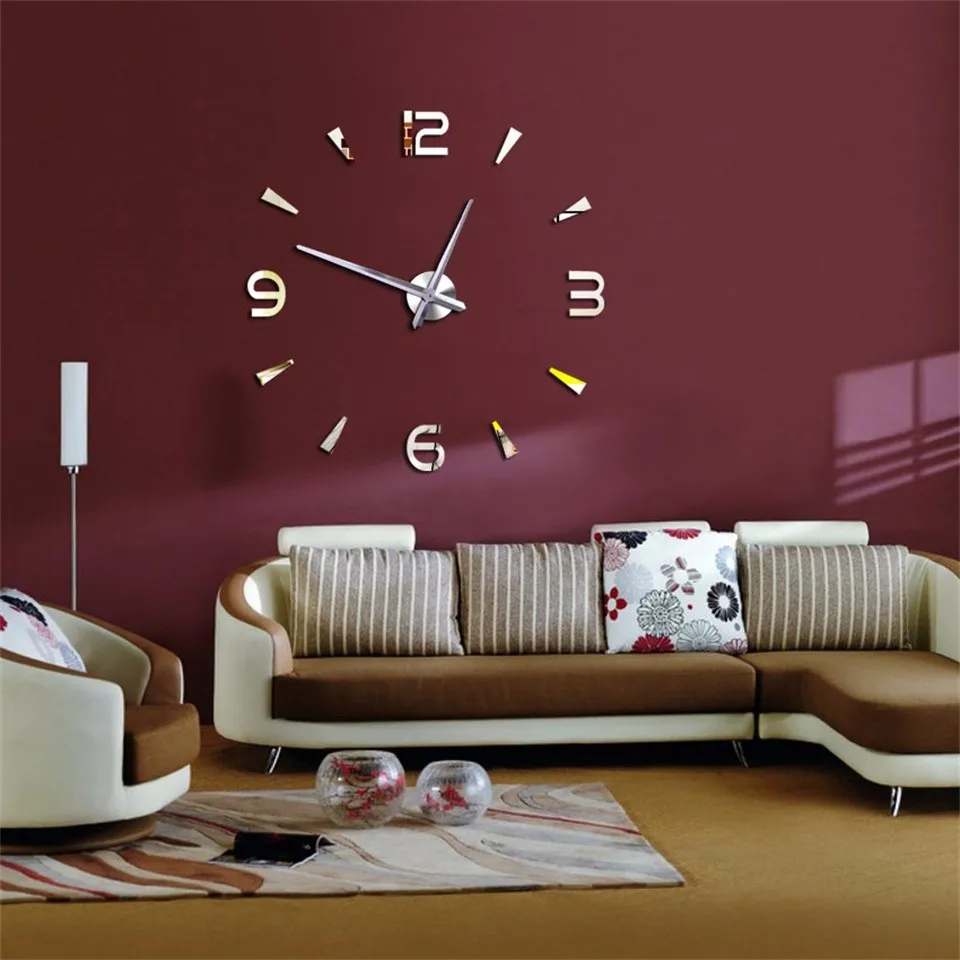Новые часы настенные часы horloge 3d diy акриловые зеркальные наклейки украшения дома гостиная кварцевые иглы