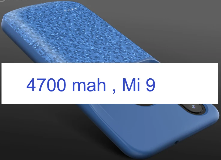 Mi 9 blue Чехол для зарядного устройства Vogek 4700 мАч для Xiaomi mi 8 9 SE mi x 2 2s резервный внешний аккумулятор 5500 мАч чехол для внешнего зарядного устройства для mi 6 - Цвет: Mi 9 blue