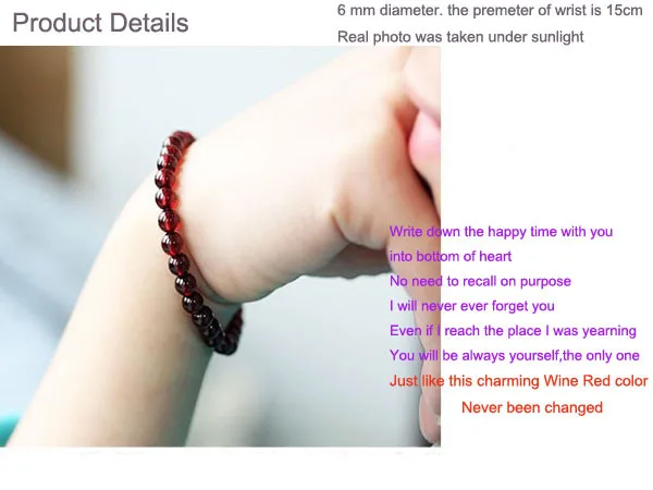 Starbeauty Luxury AAA Grade Red Garnet Bracelet Charm Beaded Bracelets &amp Bangles Healthy for Women Men Jewelry | Украшения и