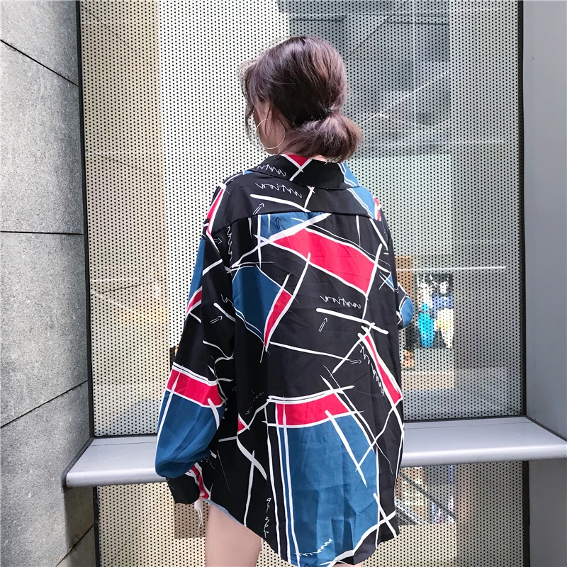 Женские блузки одежда Kawaii Ulzzang винтажная Повседневная Свободная модная
