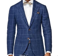 mens wardrobe essentials slim fit windowpane suit tailor made navy blue windowpane check suits for menelegant business suit