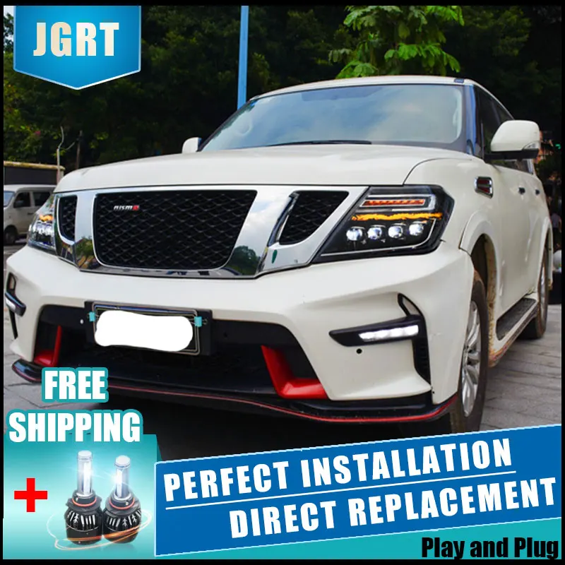 2 шт. светодиодный головной светильник s для Nissan Armada 2017-2019Car с двойной ксеноновые
