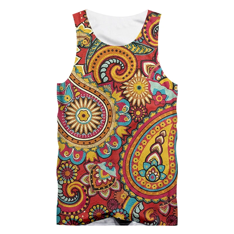 Geometric flower OGKB Homme Sleeveless Veat New 3D Sleeveless Shirt Printing Geometrc flower Hip Hop Oversized Attire Unisex Summer Tank Tops - Цвет: Geometric flower