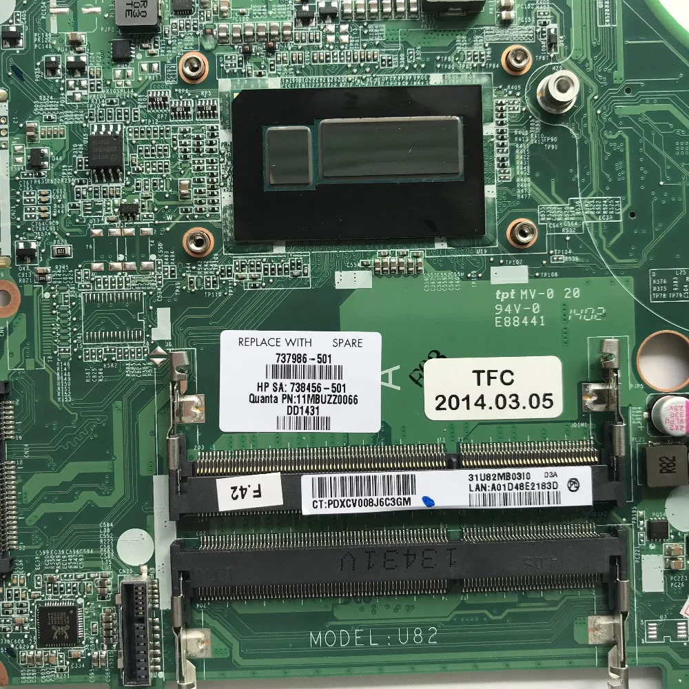 Для HP 15-n Серия ноутбуков материнскую плату с I7-4500u Процессор GT740M 2 ГБ GPU 737986-501 737986-501 DA0U82MB6D0 тестирование Быстрая
