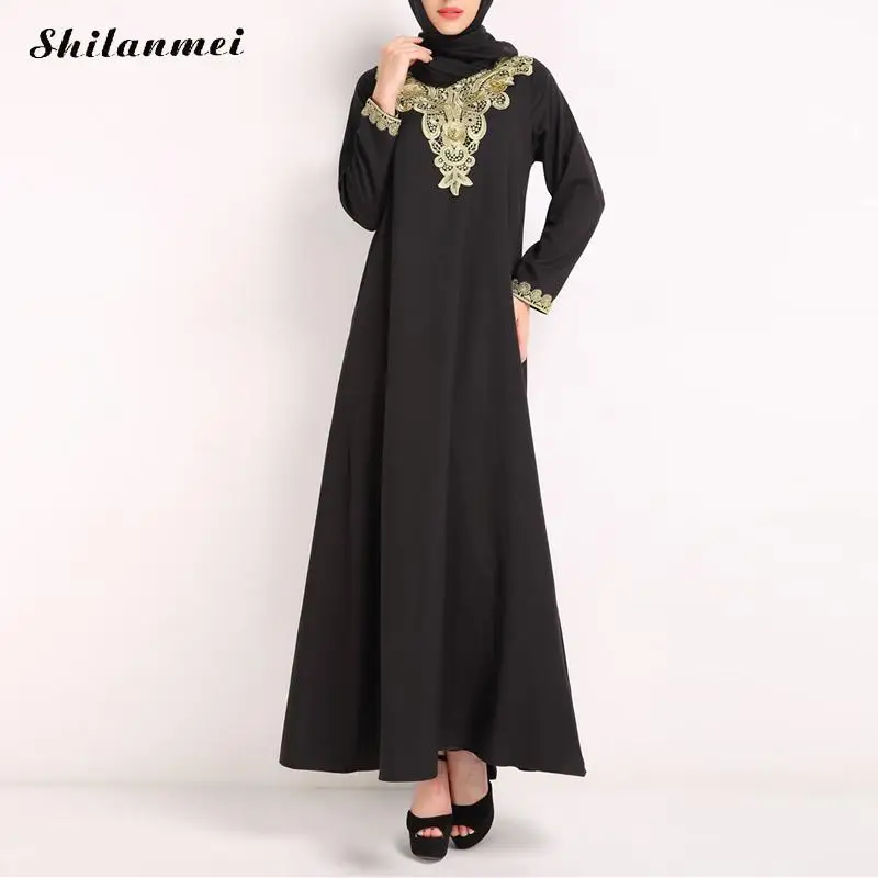 Мусульманские женщины хиджаб с длинными рукавами платье макси абайя jalabiya