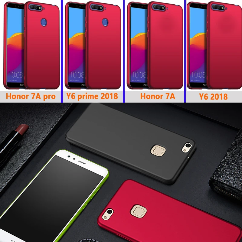 Чехол чехол для HuaWei Honor 7a Pro y6 prime 2018 Жесткий ПК на роскошный простой матовый