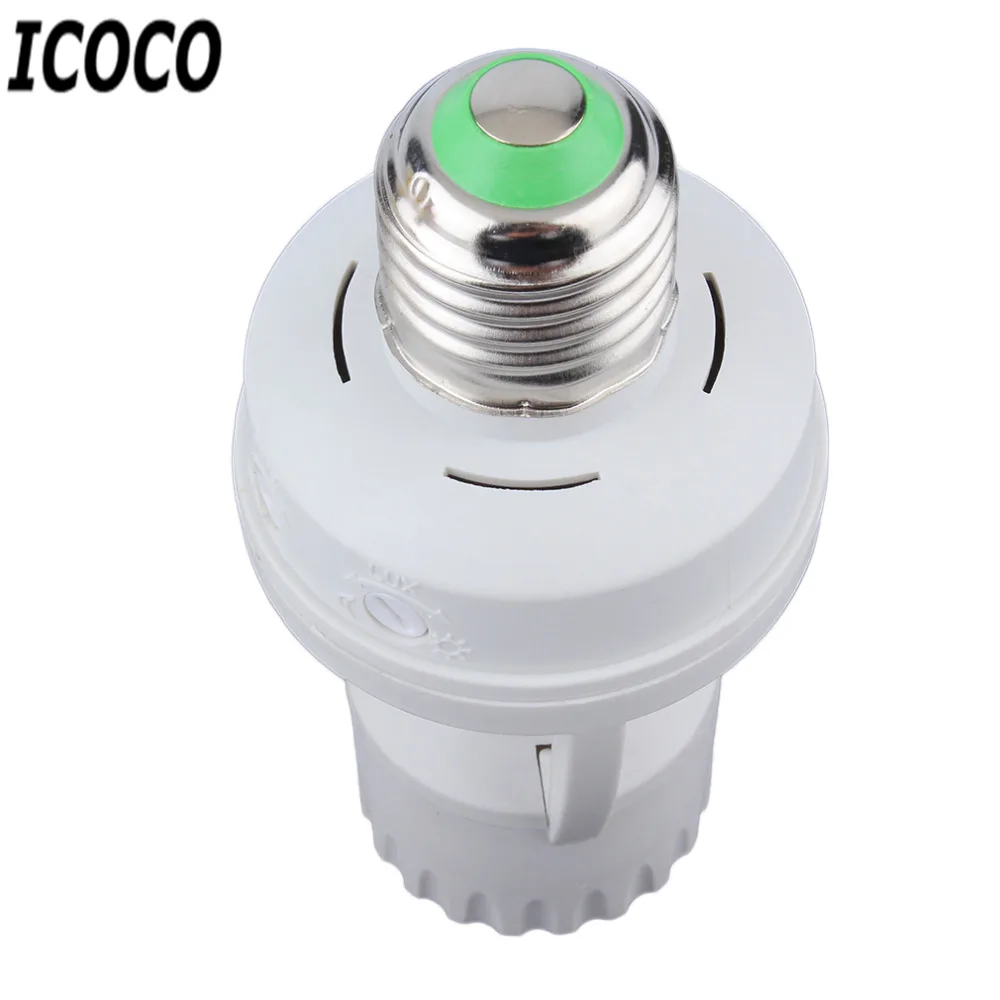 

ICOCO 1pc 360 Degree PIR IR Infrared Body Induction Motion Sensor Switch Base for E27 Plug LED Bulb Light Lamp Holder AC110-220V