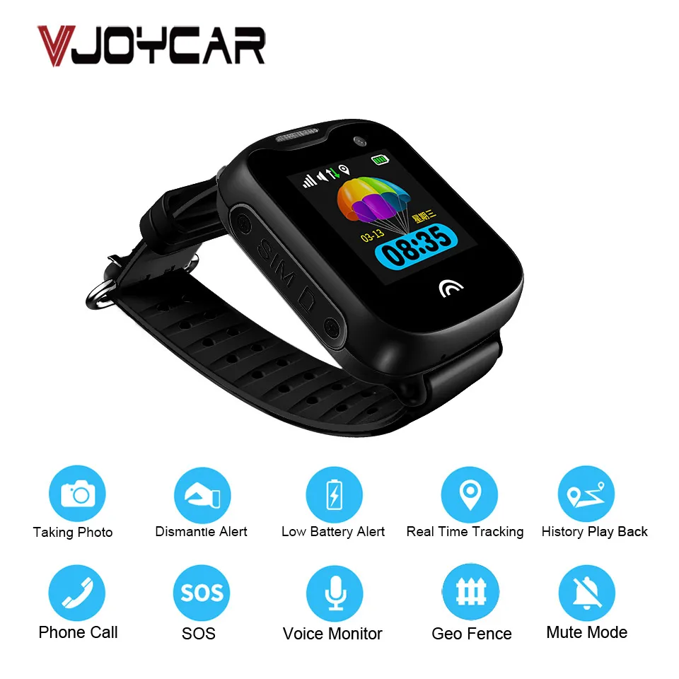 Детские Смарт часы VJOYCAR D7 с камерой для пожилых людей мини GPS трекер Двухсторонний