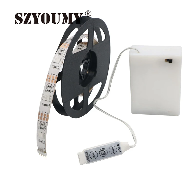 SZYOUMY водонепроницаемый RGB 50 см 15 светодиодов SMD5050 Гибкие огни 5 в питание от