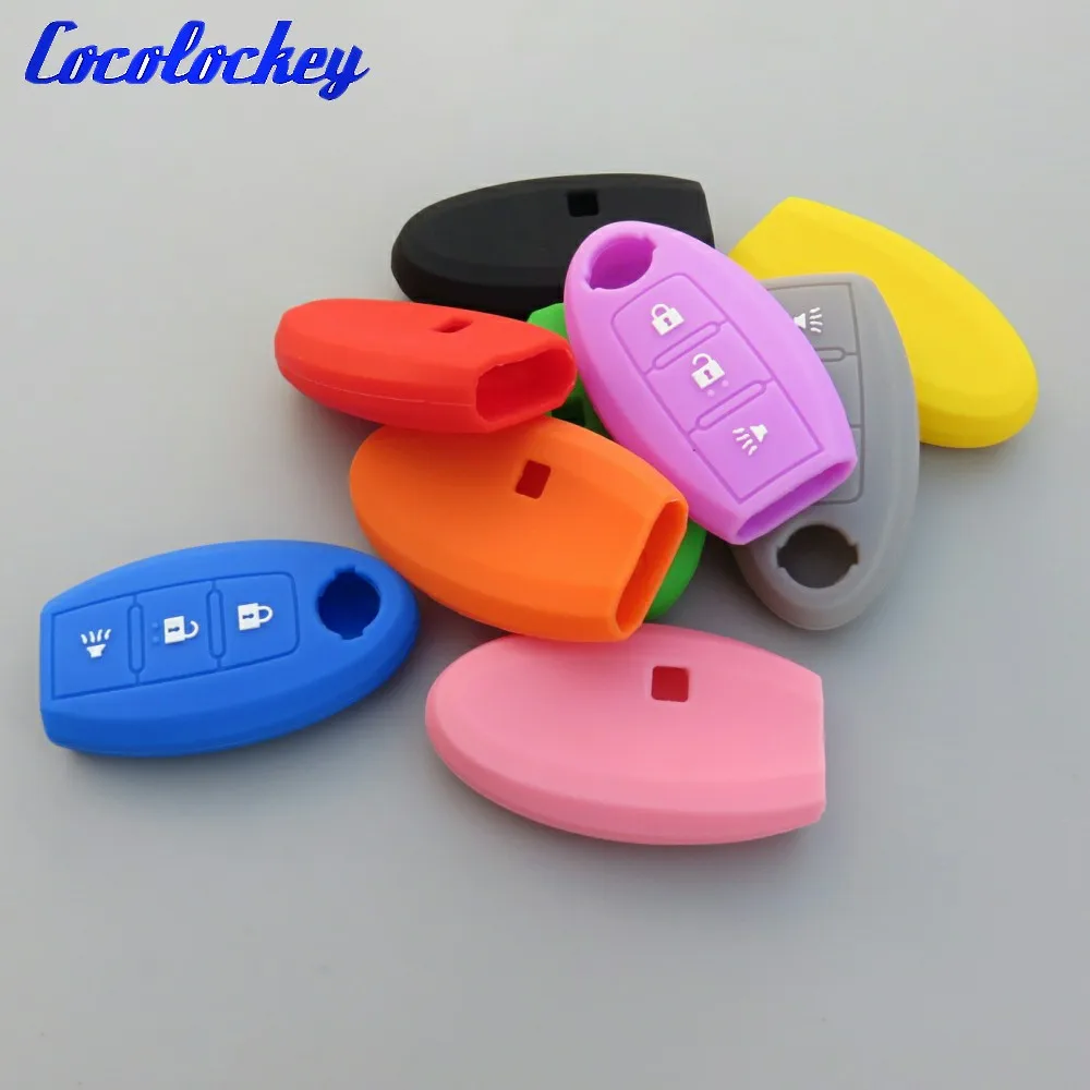 Cocolockey силиконовый чехол для ключа автомобиля Fob NISSA Versa Rogue Pathfinder умный