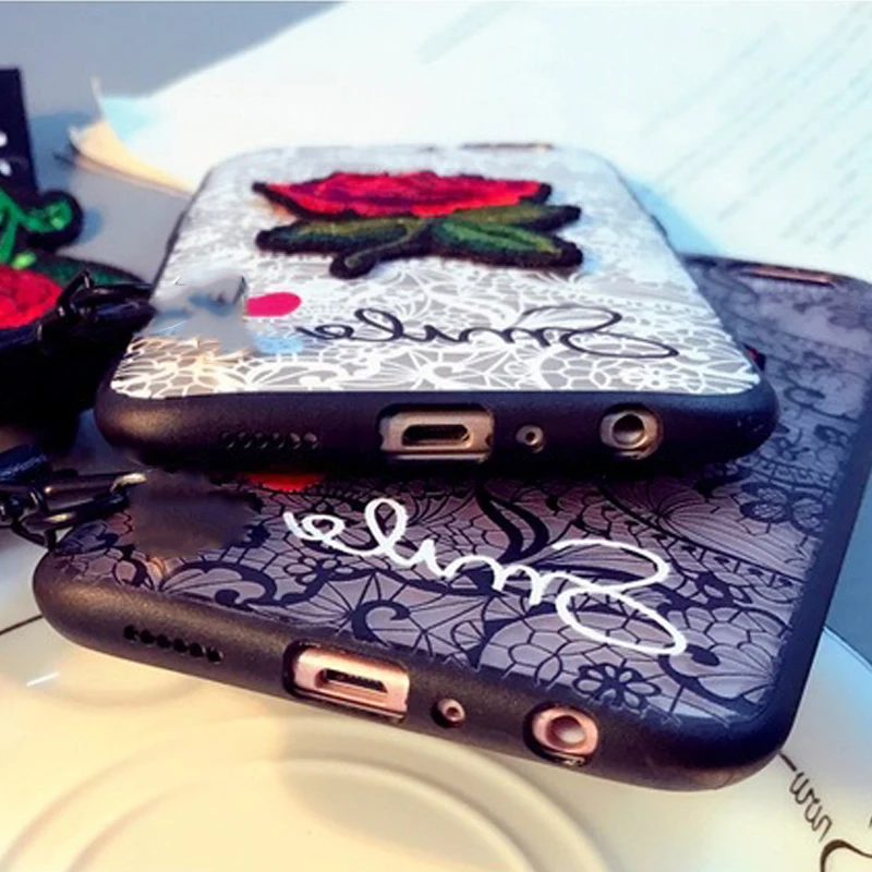Embroidery Flower Case For Samsung Note 8 9 A8 A6 S8 S9 Plus 2018 S7 Edge J5 J7 Prime A5 A3 A7 J3 2017 2016 Cover |