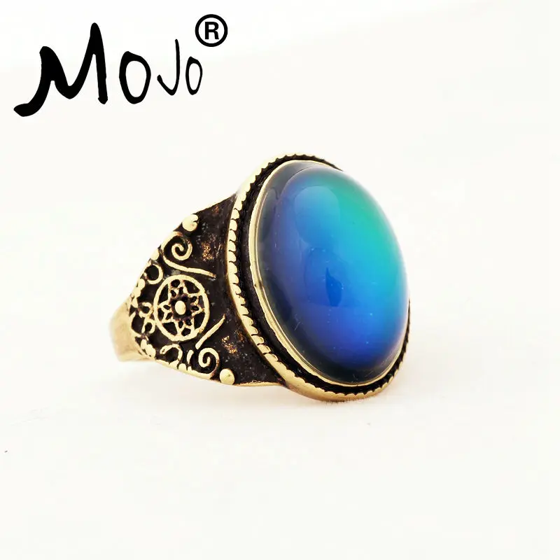 Винтажное богемное ретро кольцо Mojo с изменением цвета|mood ring|color changing mood ringrings for women