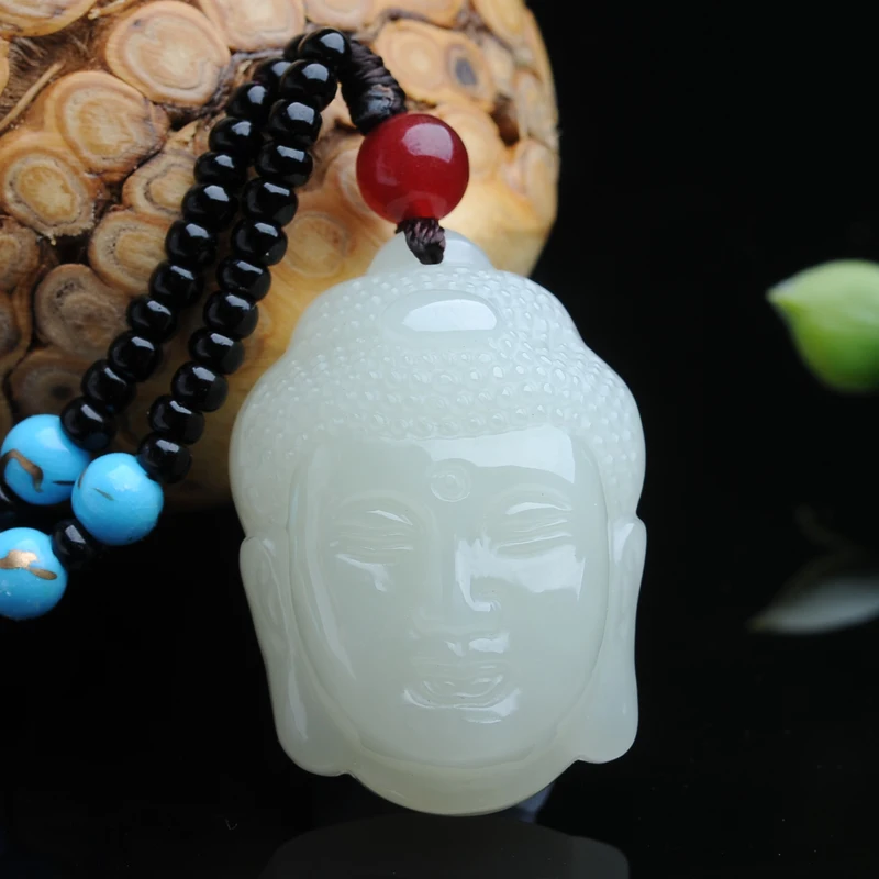 

Xinjiang Hetian jade Sakyamuni голова Будды pendant98