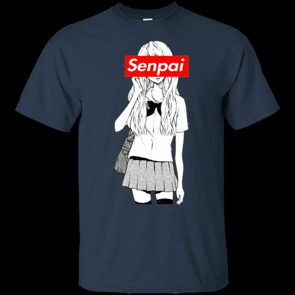 Новая рубашка для девочек с аниме Senpai &quotNotice Me Senpai&quot забавная черная темно синяя