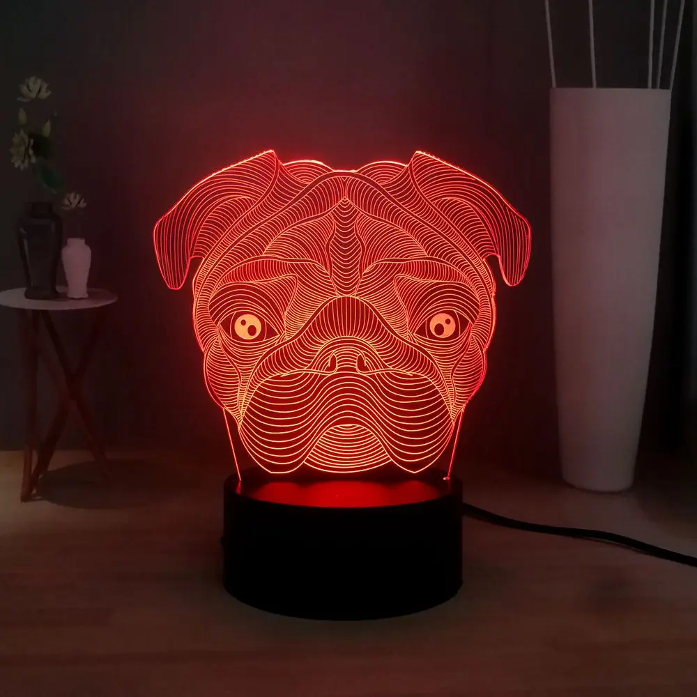 Новый мультфильм Милая голова собаки светодиодный детский ночник USB