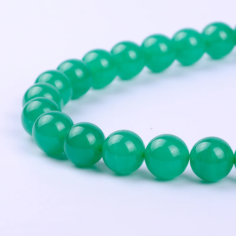 

4,6,8,10,12mm Selectable AAA High quality natural Green Round Stone Beads For Bracelet DIY Jewelry Making