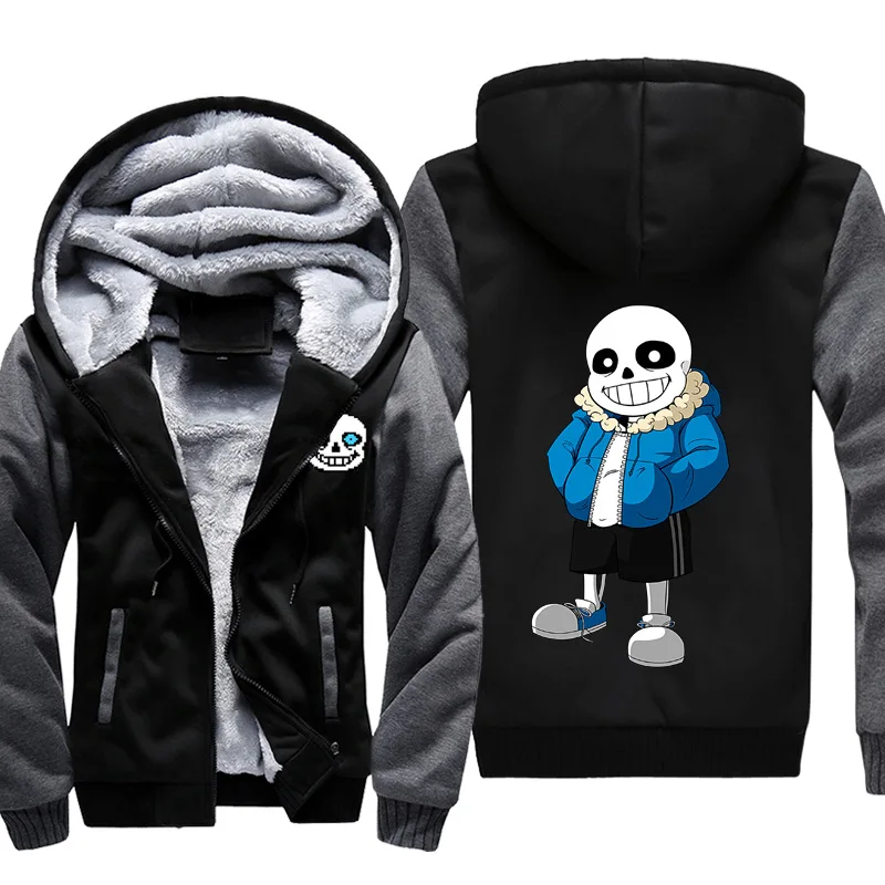 Grey Undertale Sans Толстовка Зимняя толстовка куртка для мужчин и женщин игровая одежда - Цвет: Grey