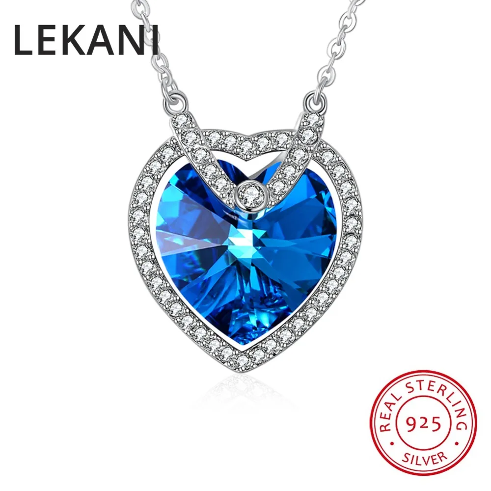 LEKANI кристаллы от SWAROVSKI Изящные Ювелирные изделия настоящее Серебро S925 подвеска