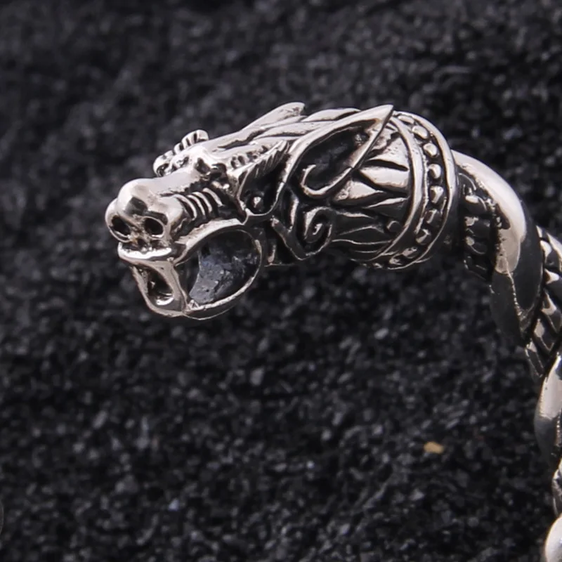 Yage дропшипинг 925 стерлингового серебра Руна Dragon/Wolf браслет Викинг