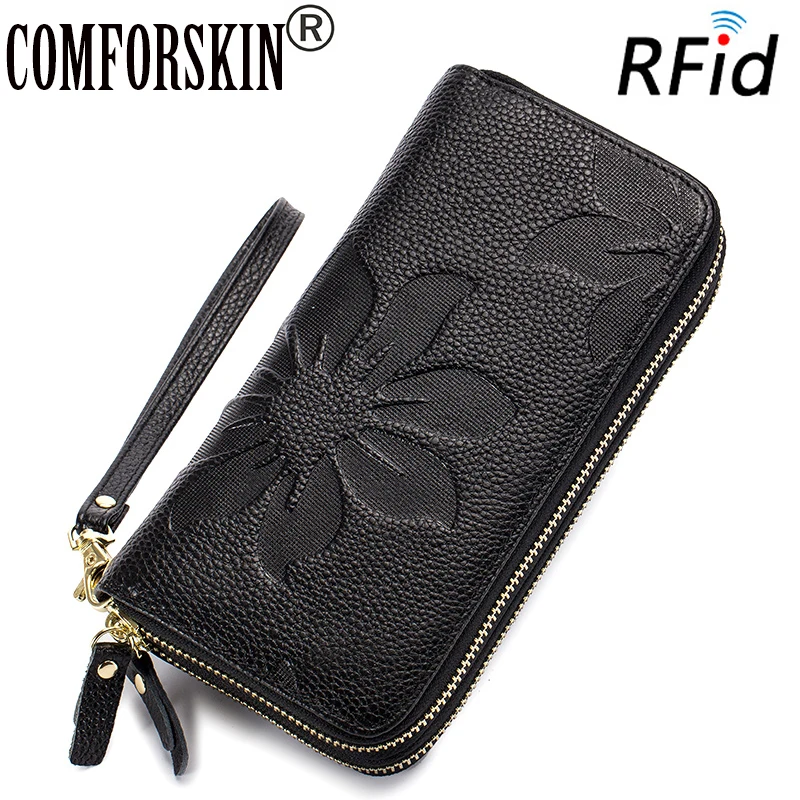 COMFORSKIN Новые поступления Luxuty из натуральной кожи Органайзер кошельки RFID защита