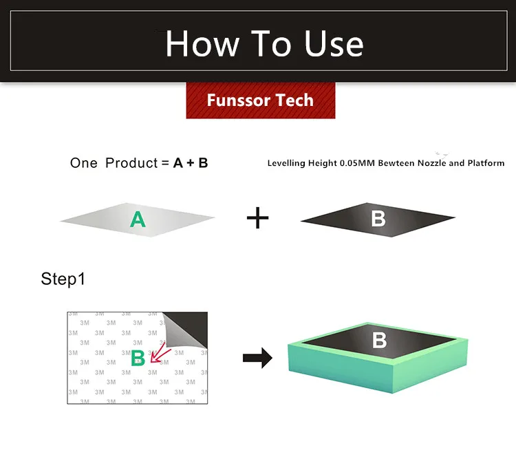 Funssor 310x310мм Магнитная печатная лента для кровати гибкая Набор DIY Creality CR 10 3D