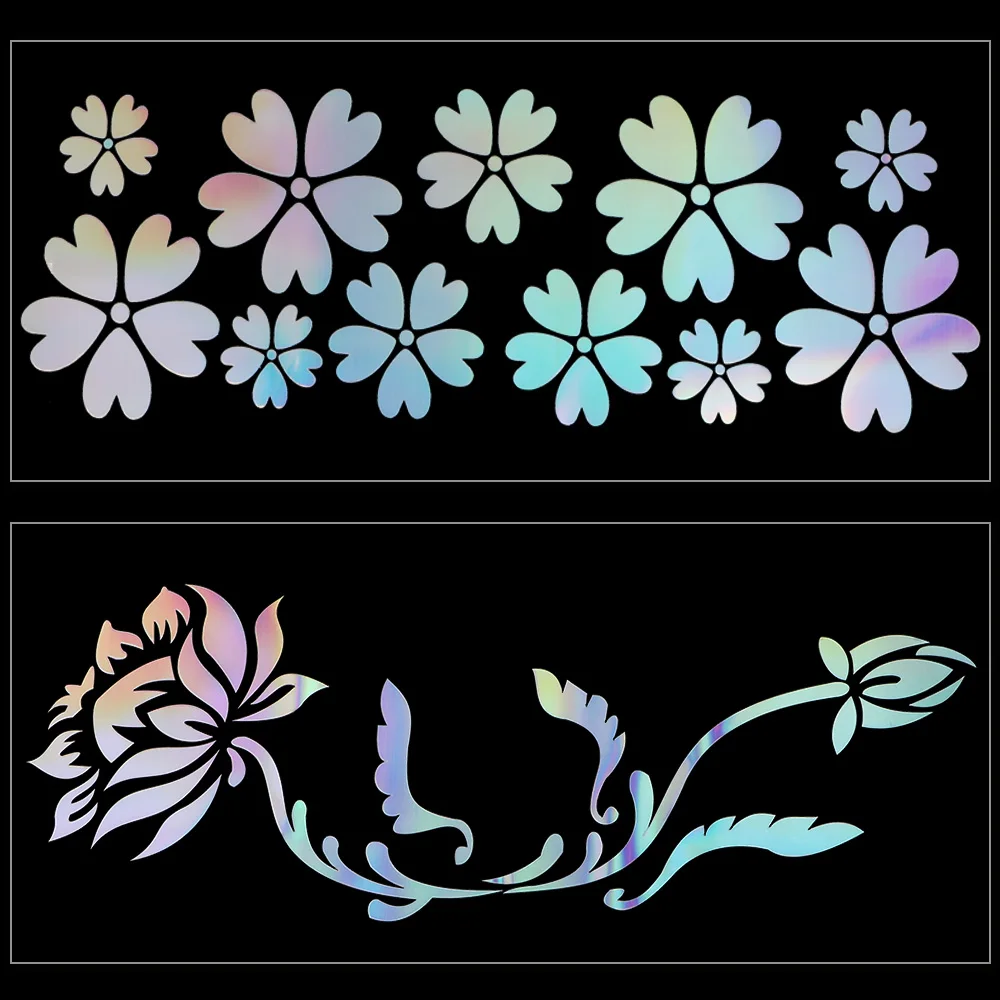 YOSOLO Laser Flower Stickers Reflective Motorcycle Car Door Window StickerUniversal Random Sent Styling Auto Accessories | Автомобили и