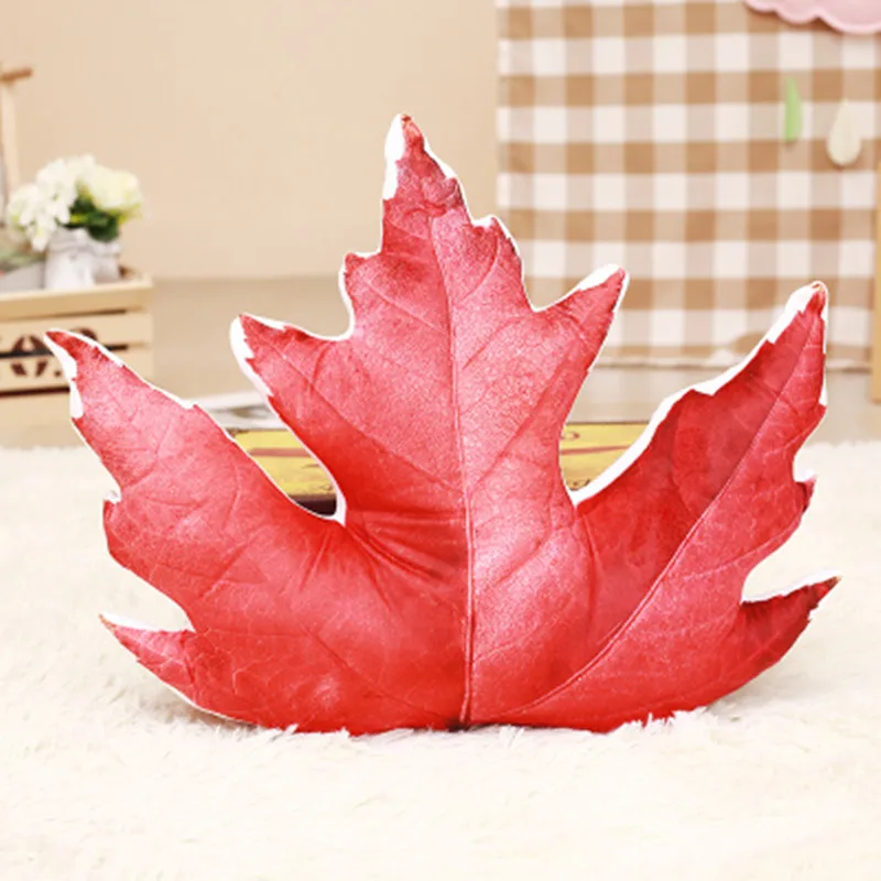

New Arrival Emulational 3D Maple Soft Leaf Foliage Poplar Leaf Cushion Home Office Car Sleeping Pillows Christmas Gifts 6 Style