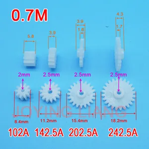 Моторные шестерни 0,7 M, a, a, A, 10 шт.