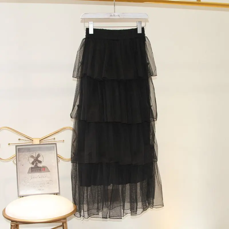 Плиссированная Тюлевая юбка s женские вечерние юбки с оборками и рюшами