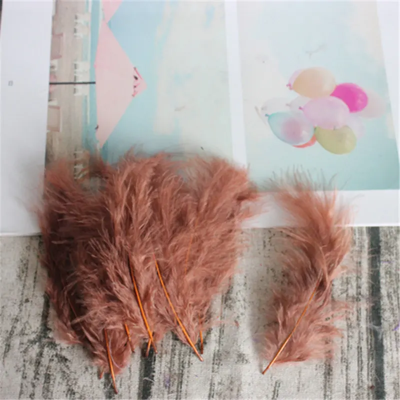 coffee50pcs DIY Перья Индейки 50 шт 10-15 см 4-6 дюймов свадебное украшение Перья шлейфы аксессуары для одежды перья - Цвет: coffee50pcs