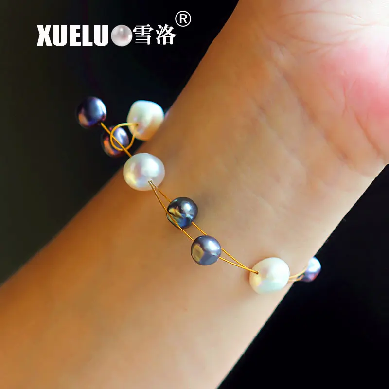 Модный натуральный барочный браслет XUELUO из натурального пресноводного жемчуга