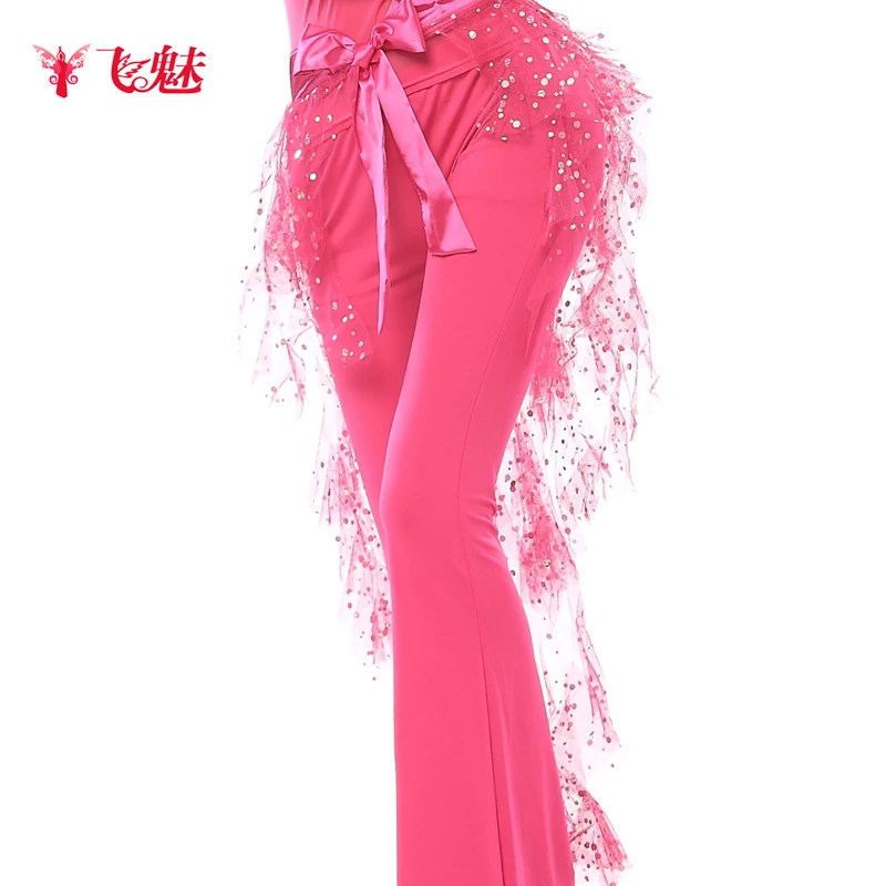 Женский костюм для танца живота пряжа из пряжи с изгибом листьев и девять хвостов