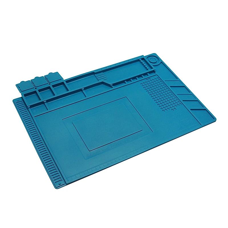 

45x30cm Heat Insulation Silicon Pad Desk Mat Maintenance Platform S160 for BGA Soldering Repair Station with Magnetic Section