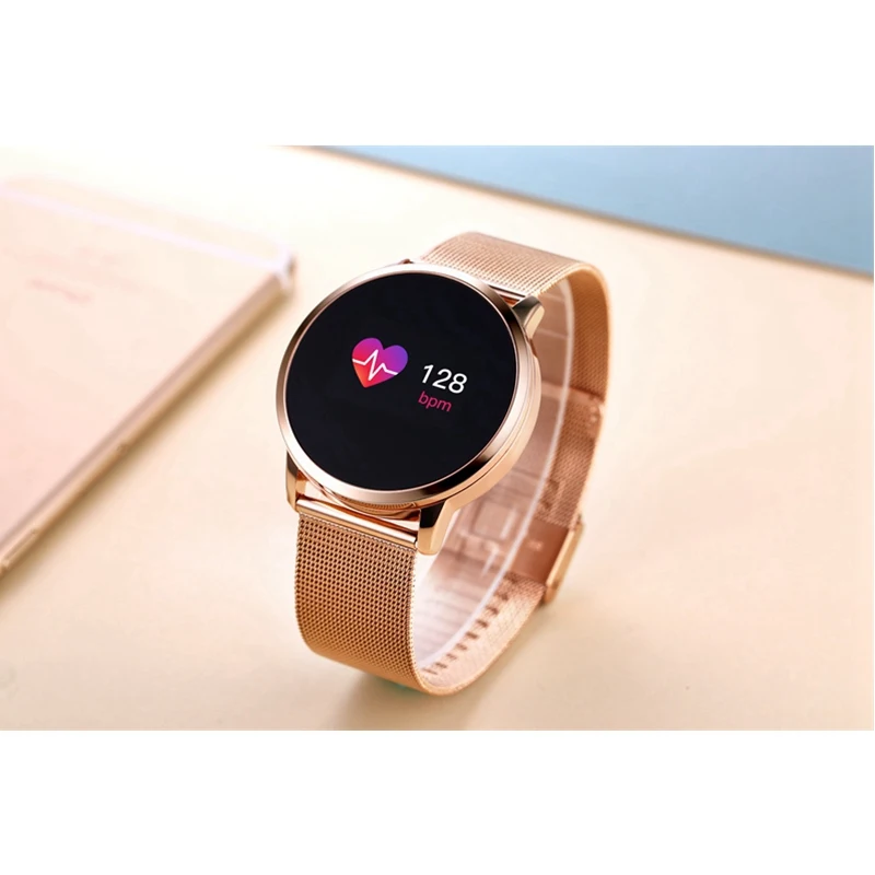 Новый Q8 OLED Bluetooth Smart часы Нержавеющая сталь Водонепроницаемый носимого