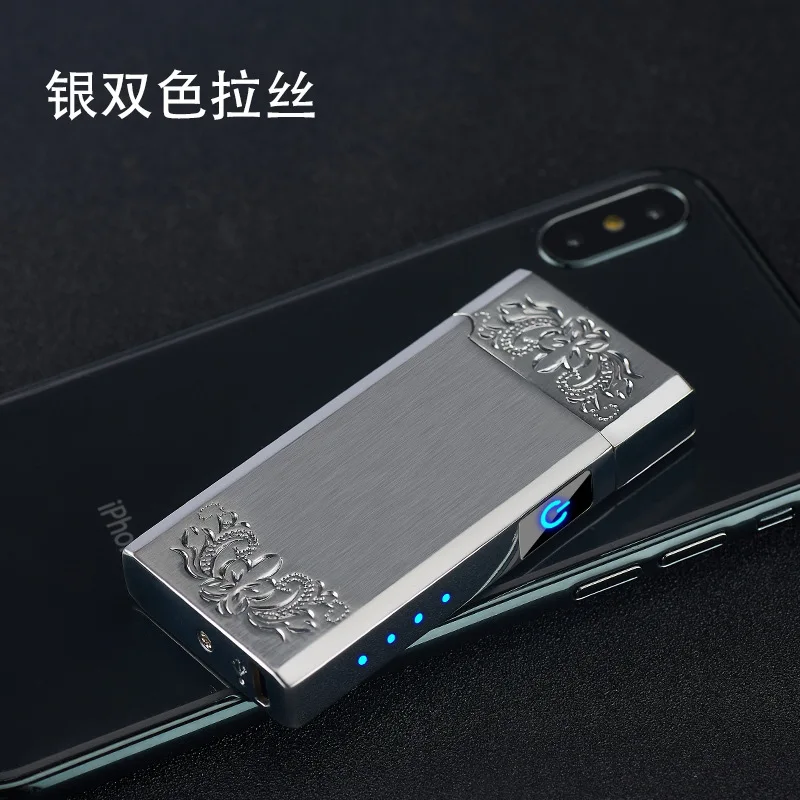 Двойной дуговой Usb Зажигалка Светодиодный дисплей питания Электрические перезаряжаемые Плазменные зажигалки, сигареты гаджеты для мужчин - Цвет: 5