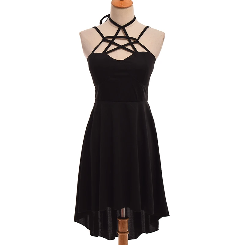 Женское Бандажное платье без рукавов в готическом стиле панк|Женские платья| |