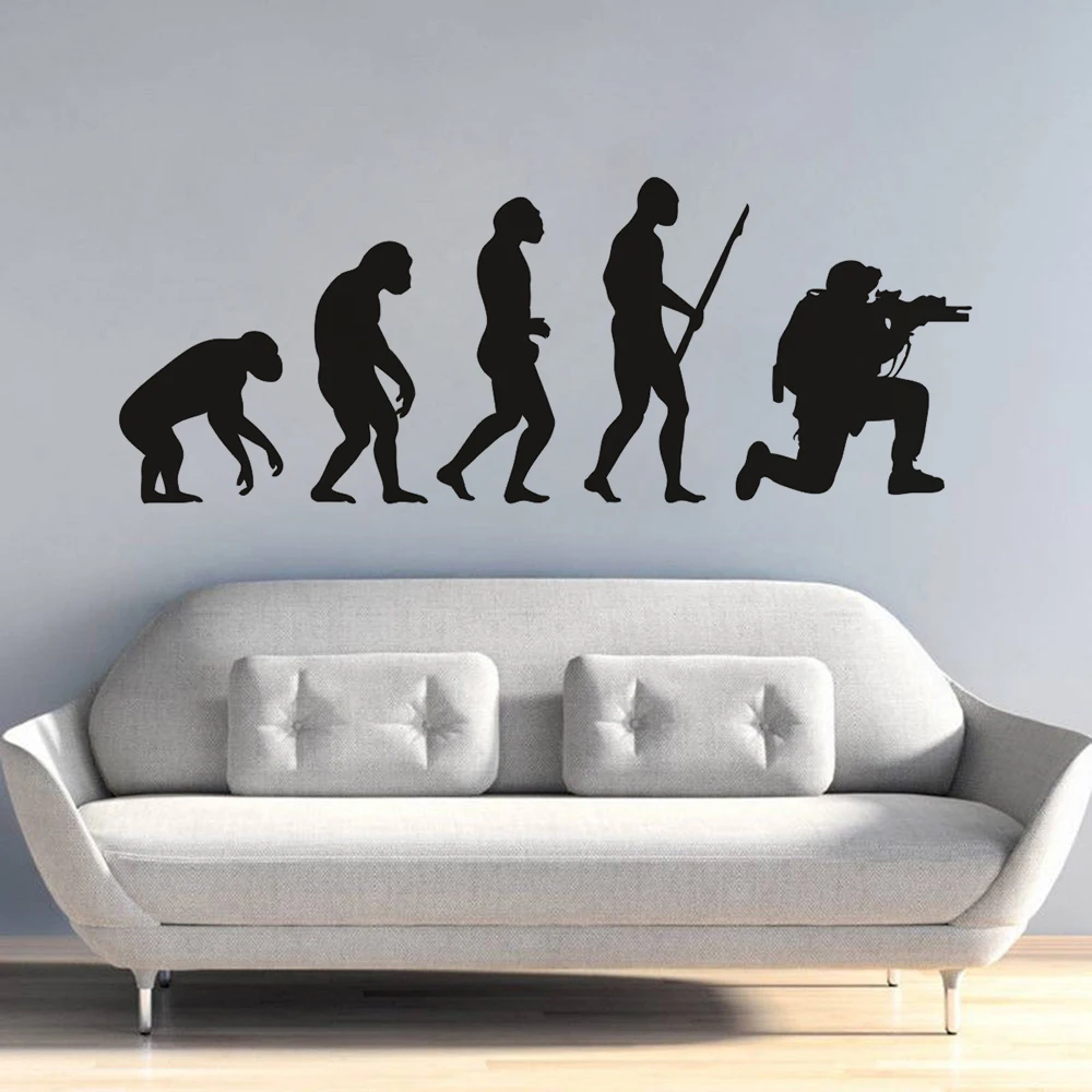 Солдат эволюция настенные Стикеры украшение для дома игровой комнаты Эволюция