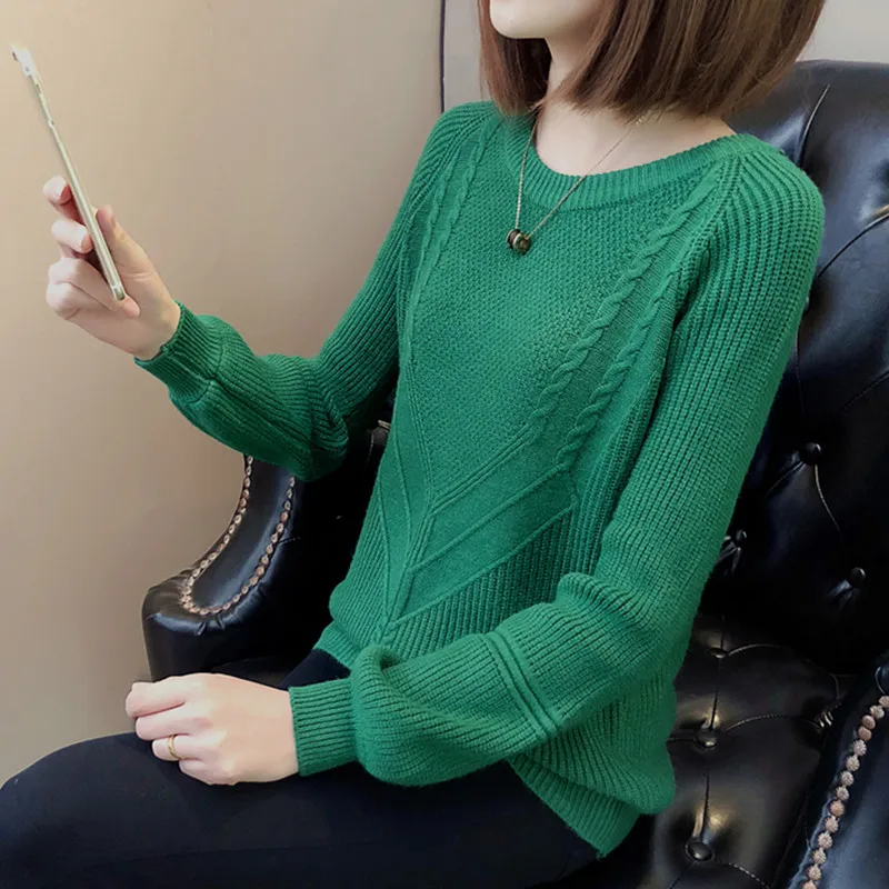 Осенний вязаный свитер для женщин пуловер 2020 размера плюс дамский джемпер