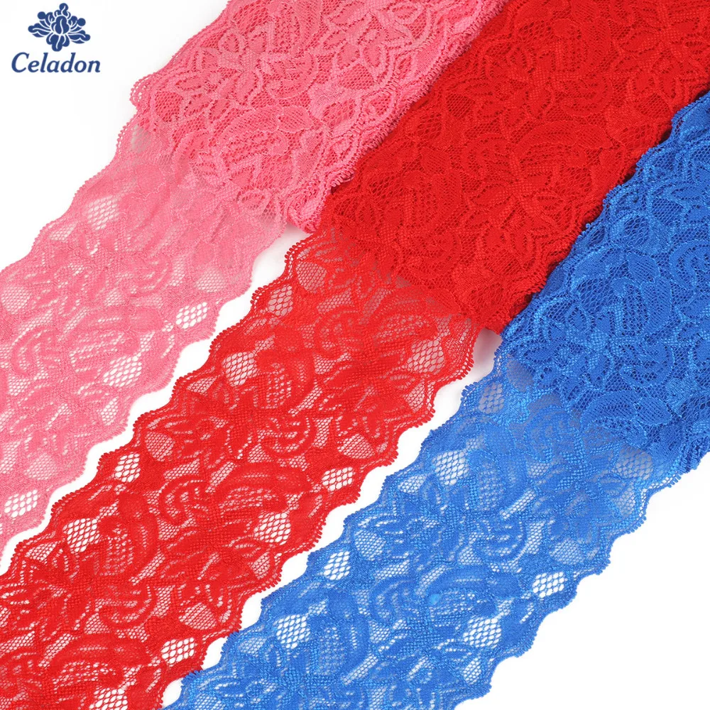 5 Yards/lot 18 Colors Elastic Lace Ribbon Trim Fabric 8cm width For DIY Garment Accessories Sewing Wedding Decoration | Дом и сад